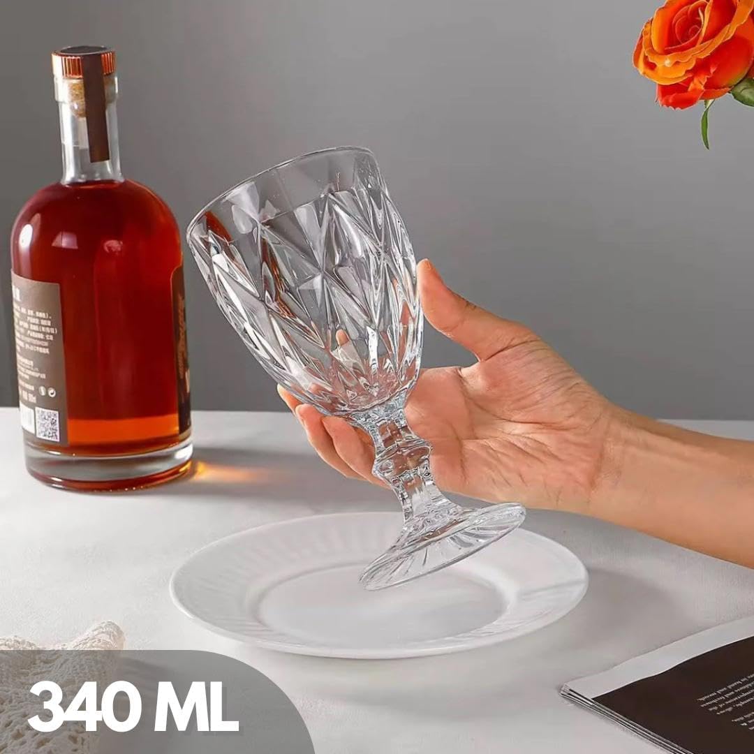 Taça Diamond 340ml De Vidro Luxo Para Vinho, Drinks E Espuma - Imagem 3